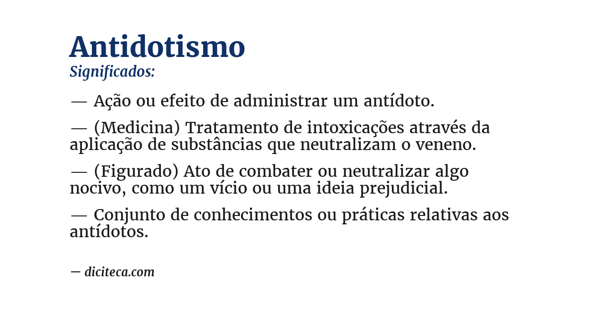 Significado de antidotismo