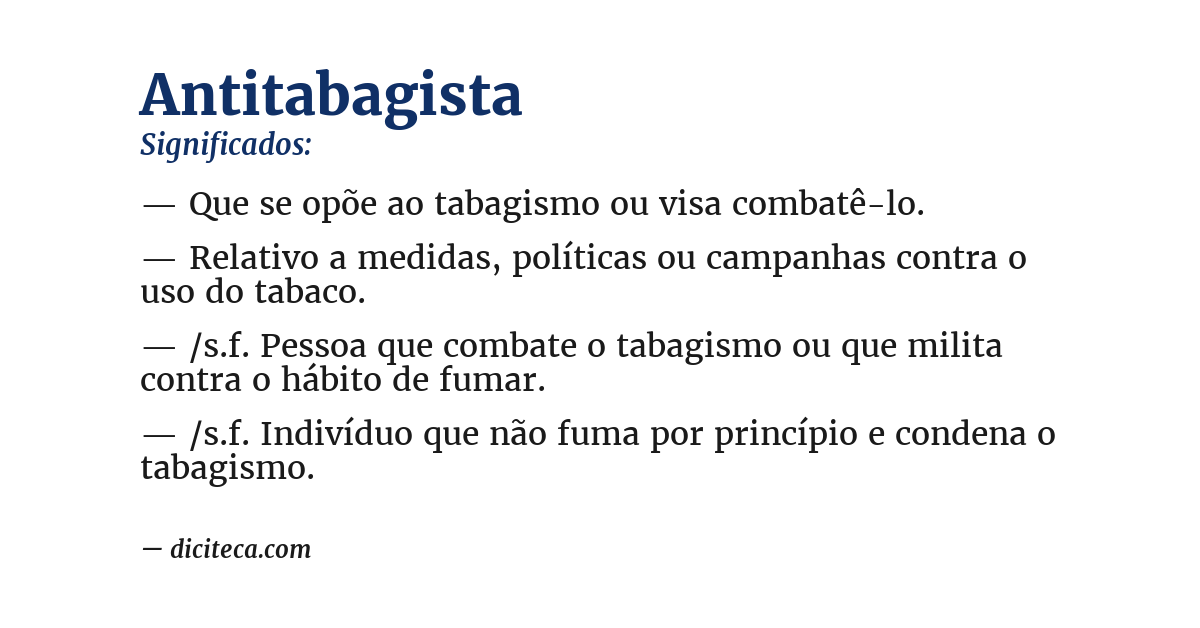 Significado de antitabagista