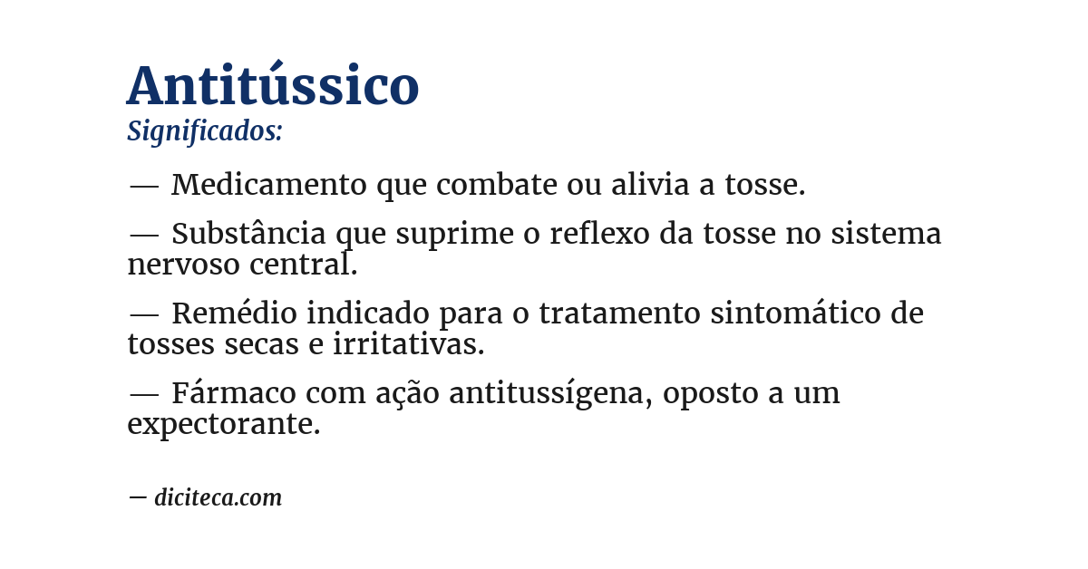 Significado de antitússico