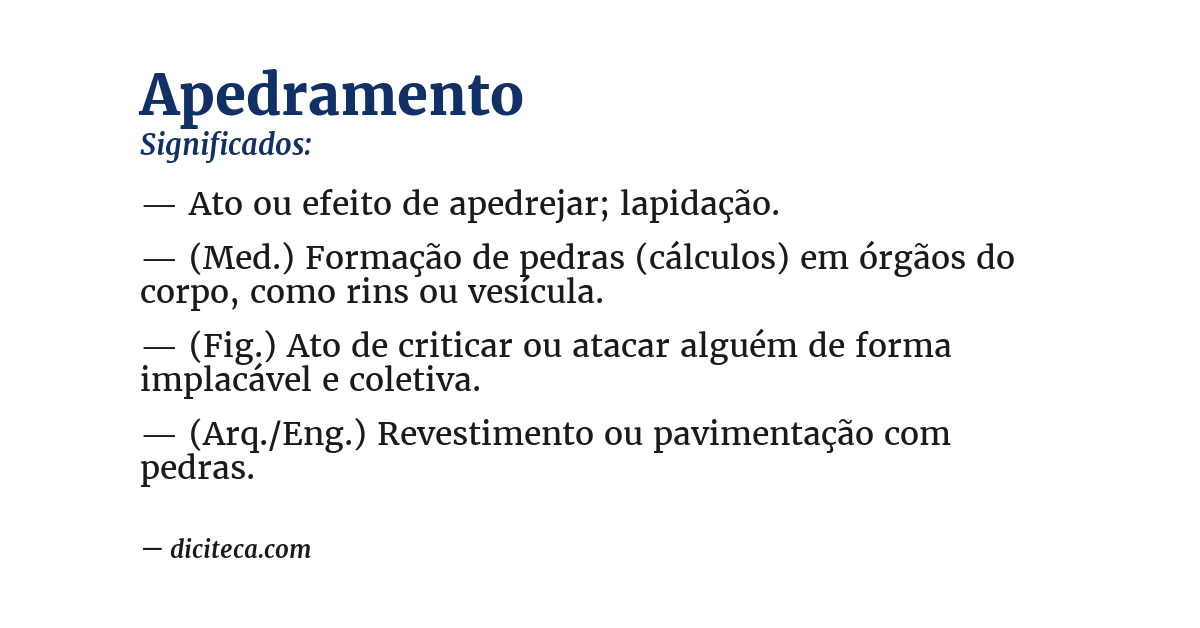 Significado de apedramento