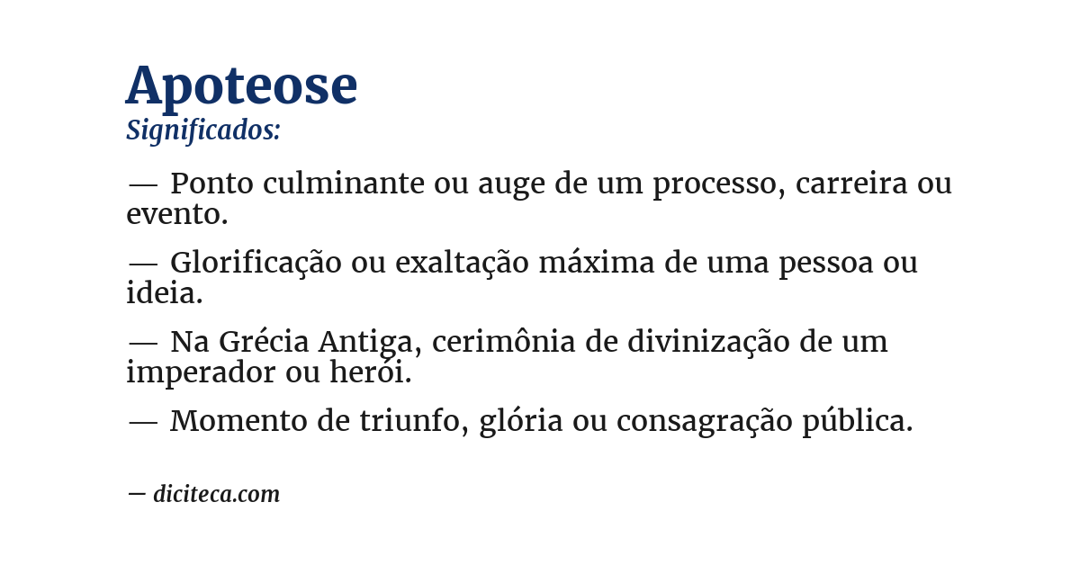 Significado de apoteose