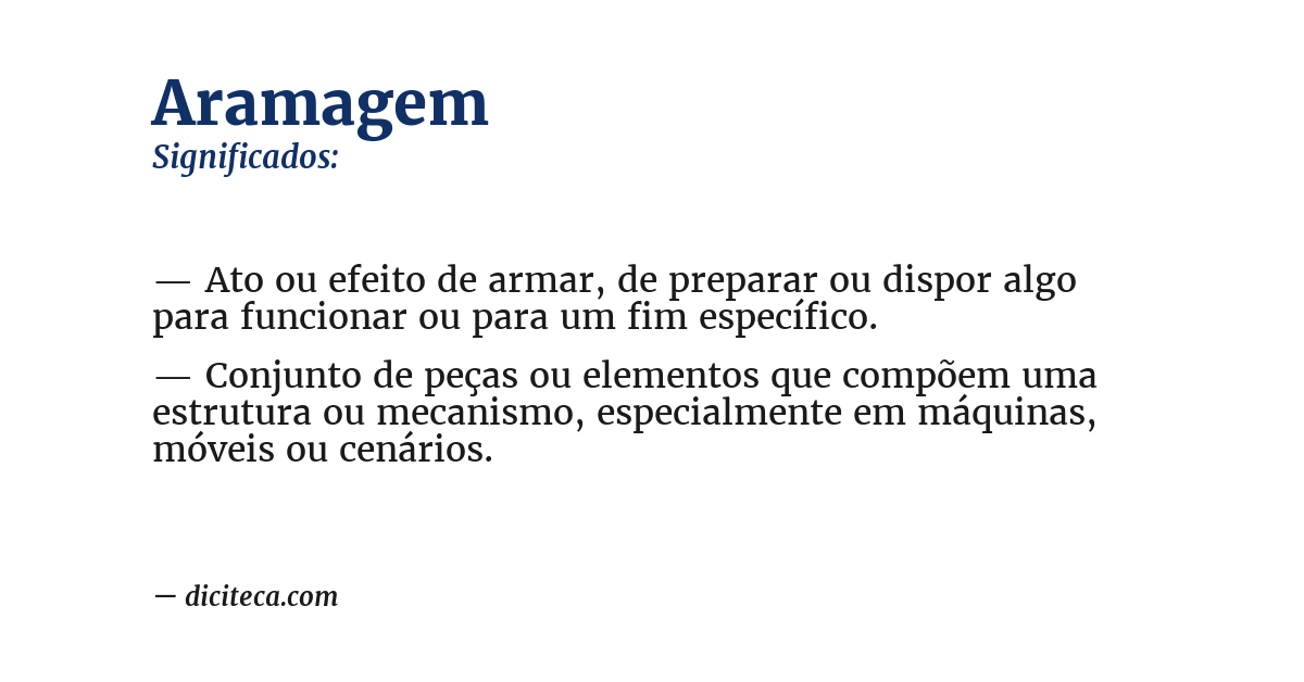 Significado de aramagem