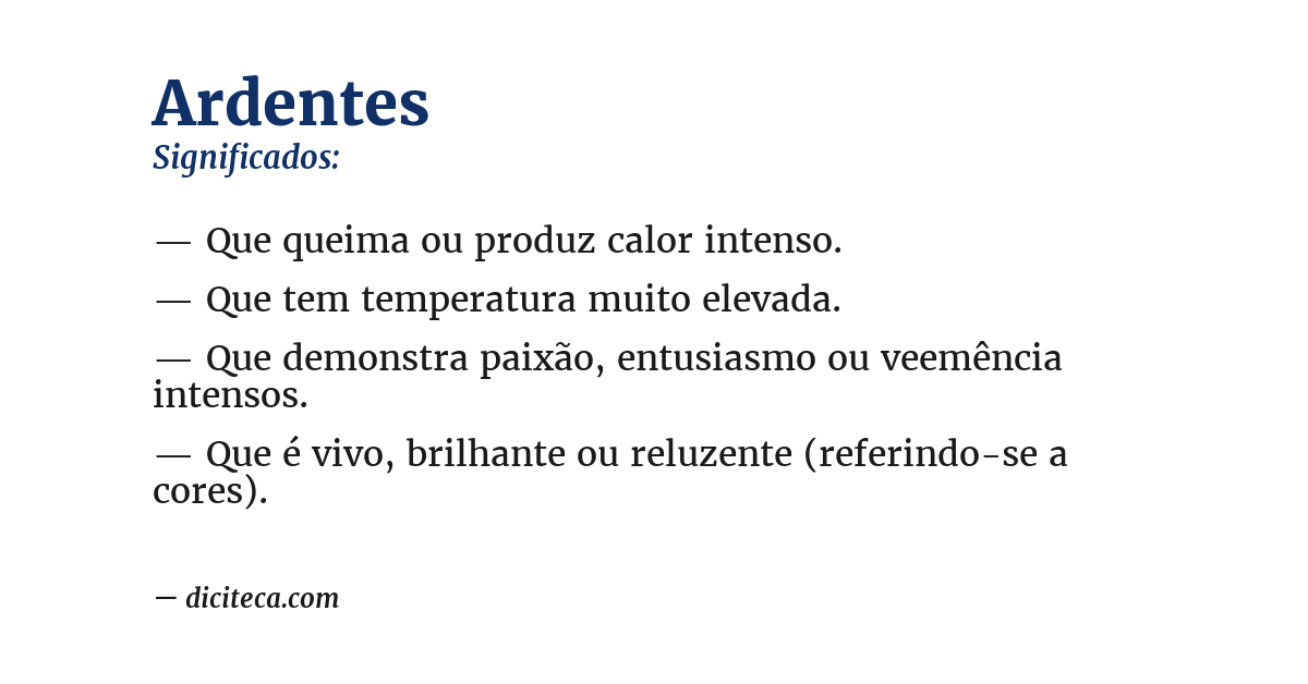 Significado de ardentes