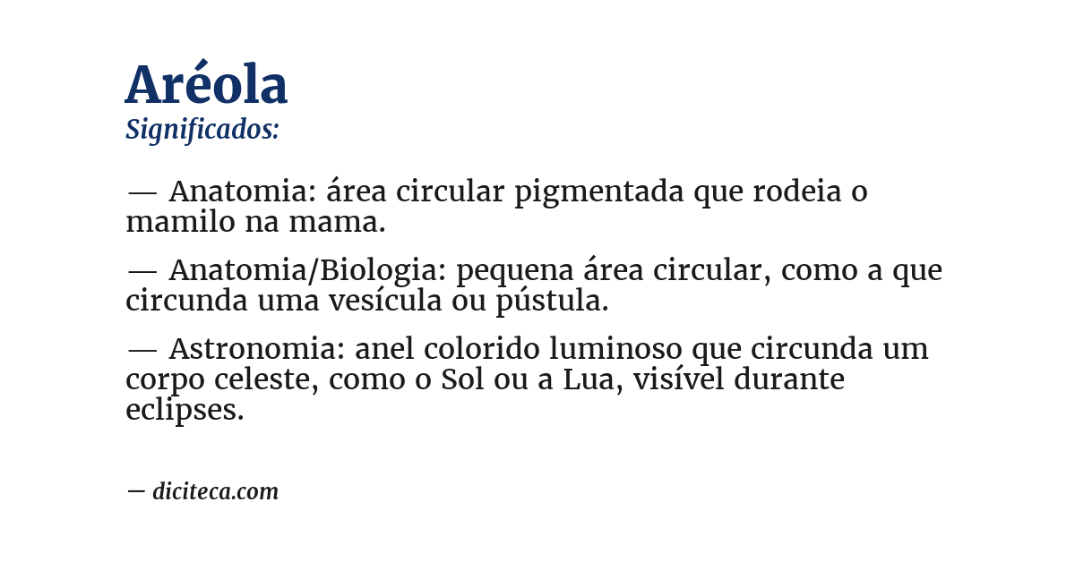Significado de aréola