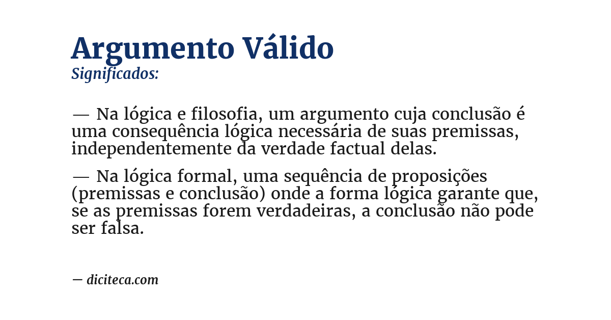 Significado de argumento válido