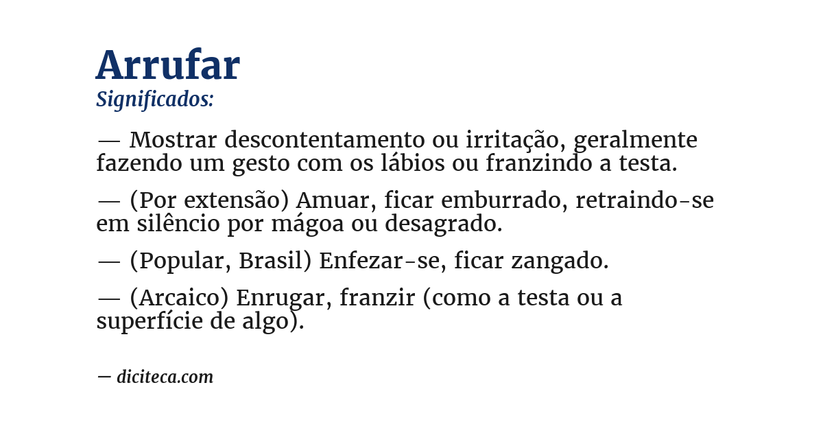Significado de arrufar