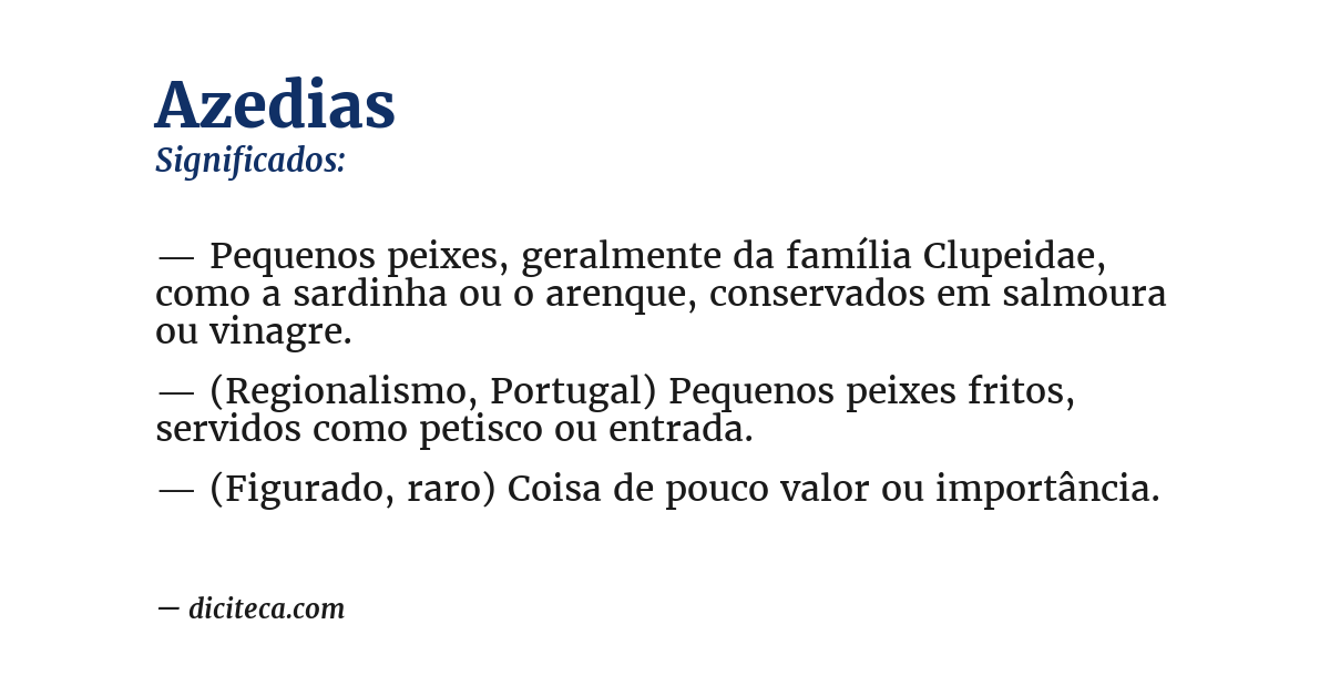 Significado de azedias