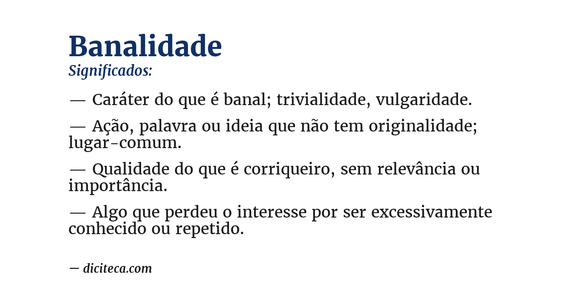Significado de banalidade