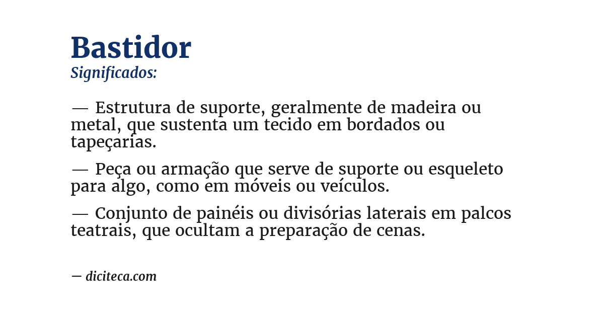 Significado de bastidor