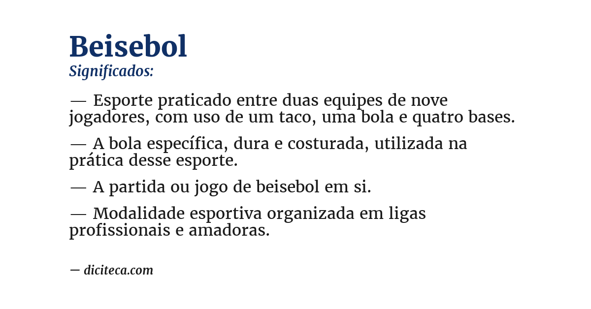 Significado de beisebol