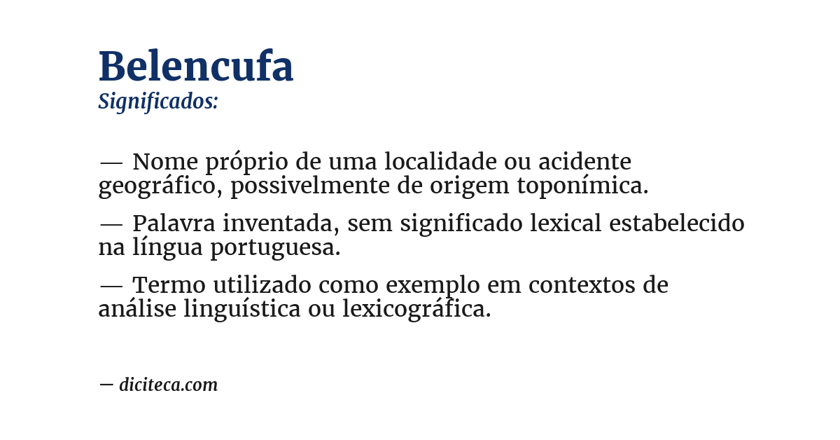 Significado de belencufa