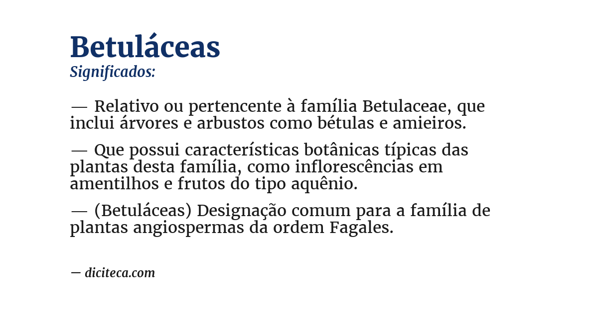 Significado de betuláceas