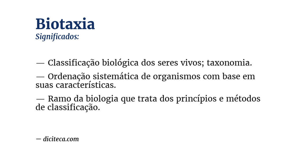 Significado de biotaxia