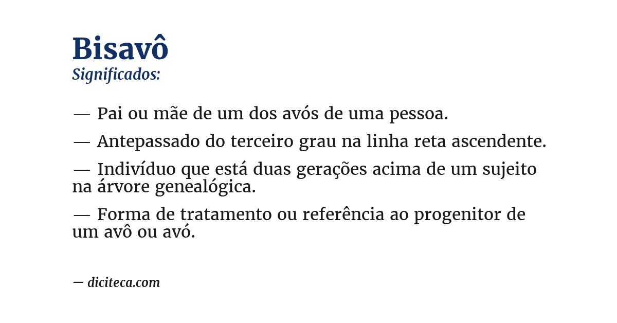 Significado de bisavô