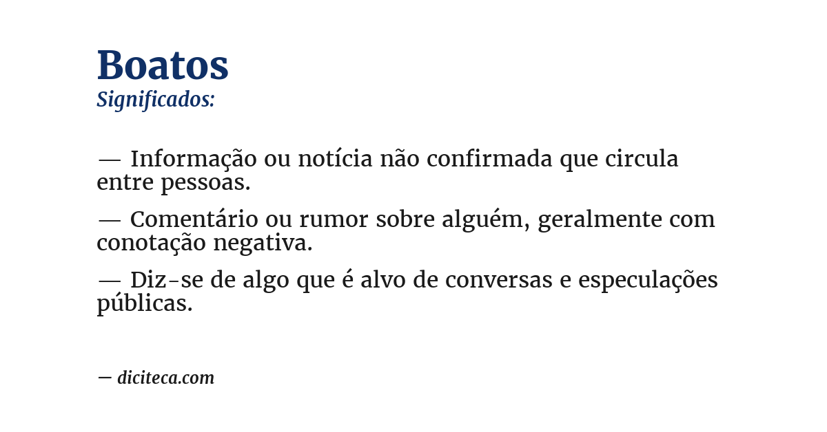 Significado de boatos
