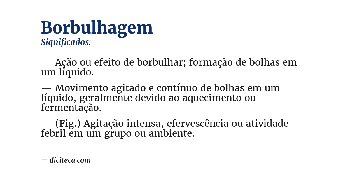 Significado de borbulhagem