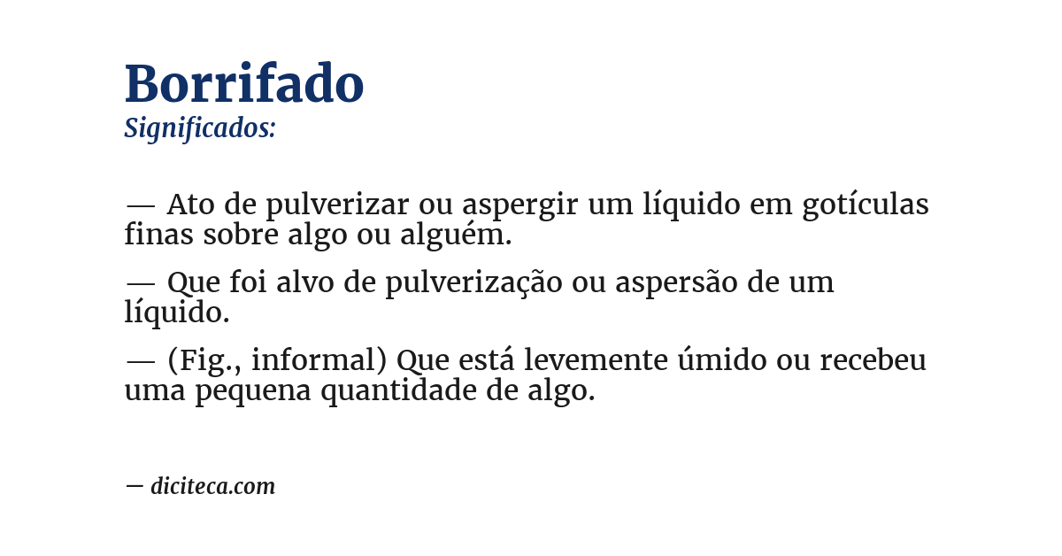 Significado de borrifado
