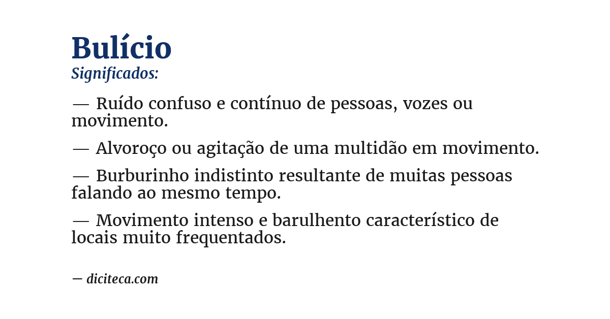 Significado de bulício
