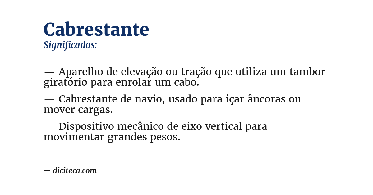 Significado de cabrestante