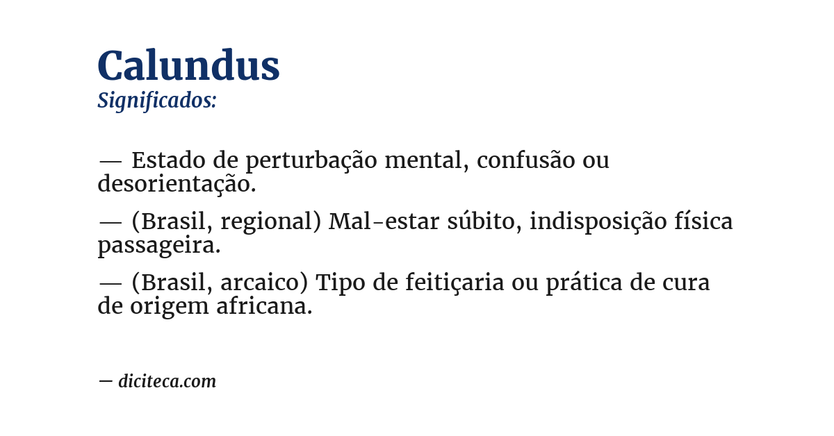 Significado de calundus