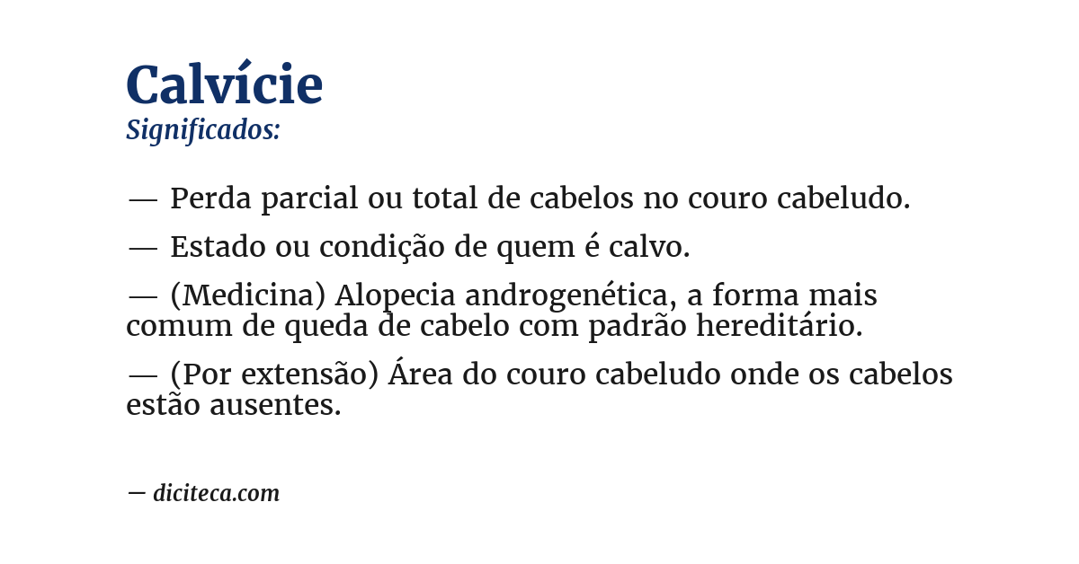 Significado de calvície