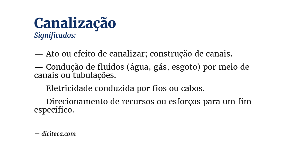 Significado de canalização