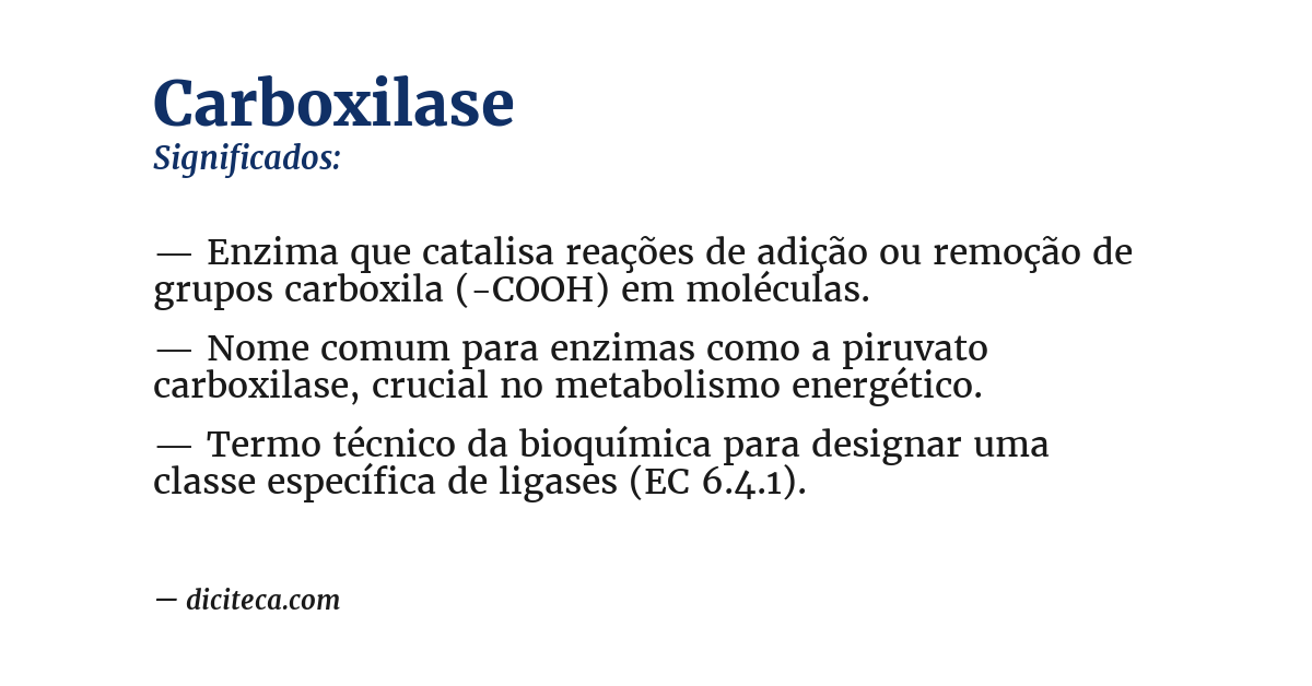 Significado de carboxilase