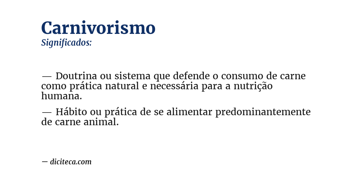 Significado de carnivorismo