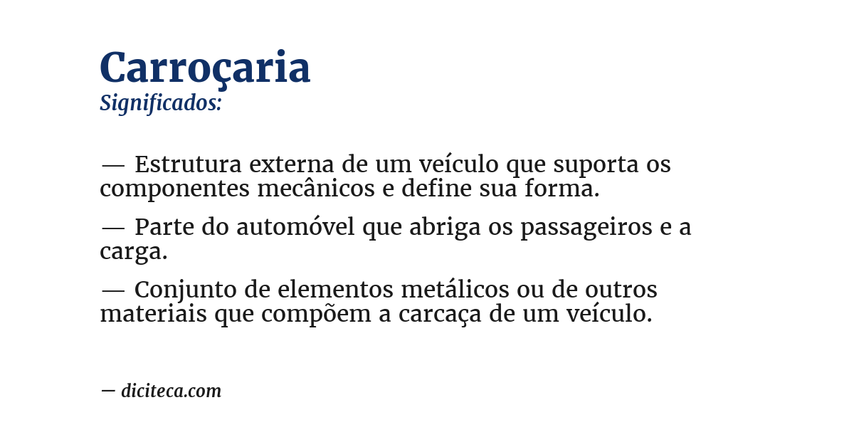 Significado de carroçaria