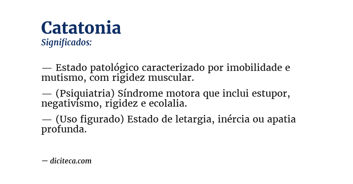 Significado de catatonia