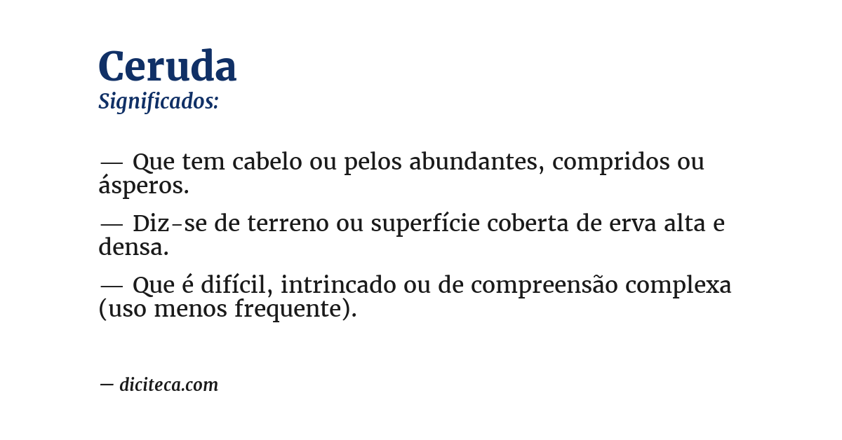 Significado de ceruda