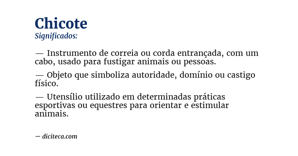 Significado de chicote