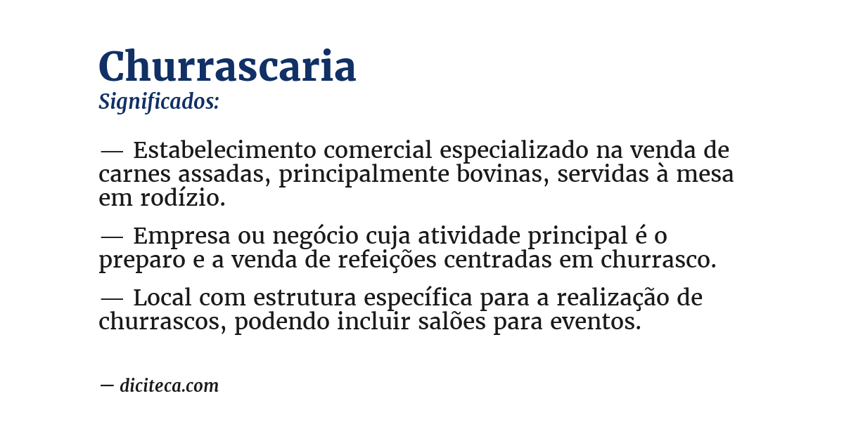 Significado de churrascaria