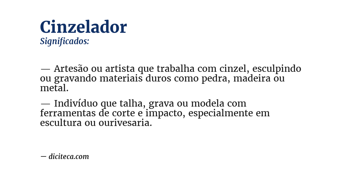 Significado de cinzelador
