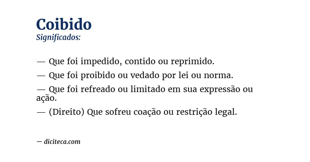 Significado de coibido