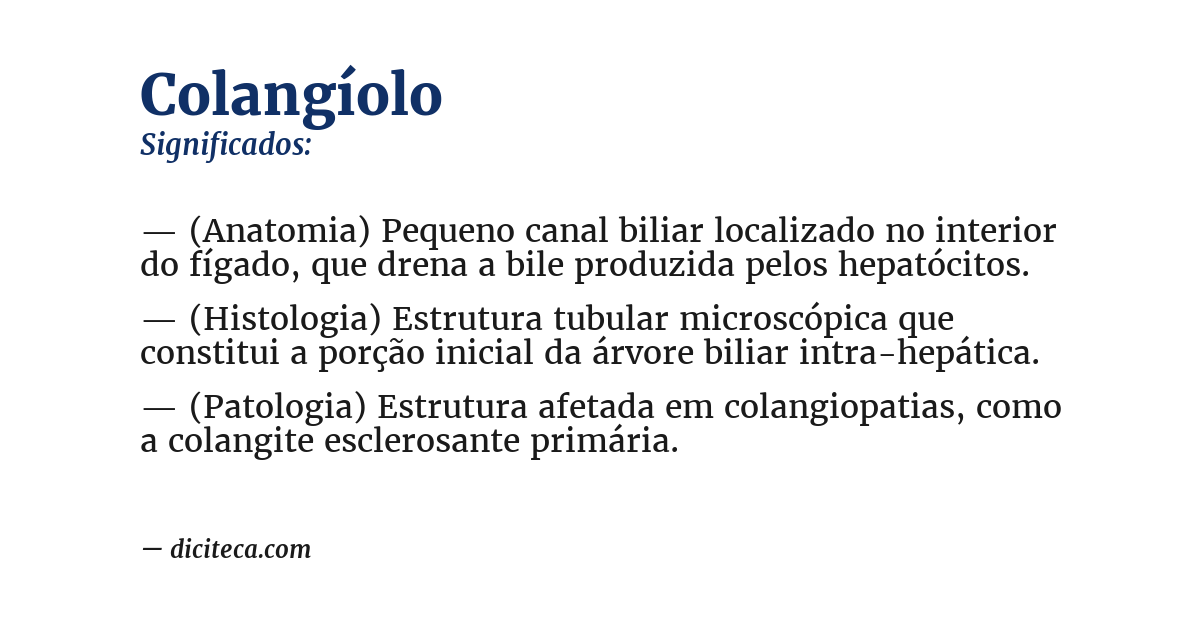 Significado de colangíolo
