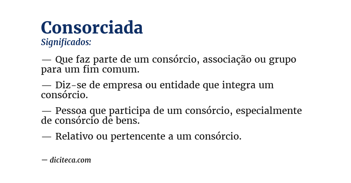 Significado de consorciada