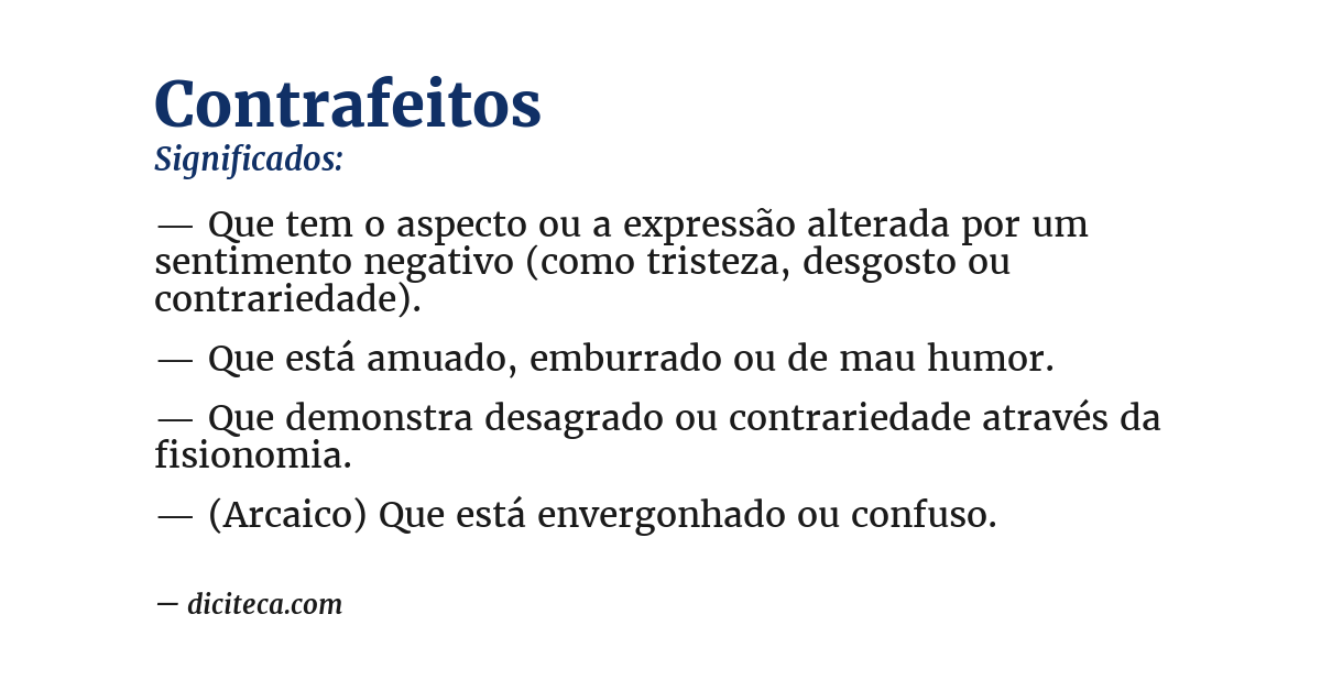 Significado de contrafeitos