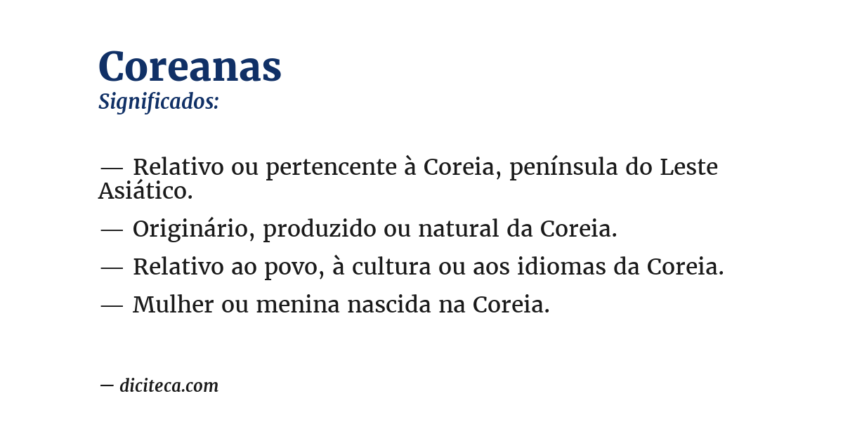 Significado de coreanas