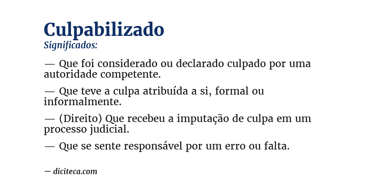 Significado de culpabilizado