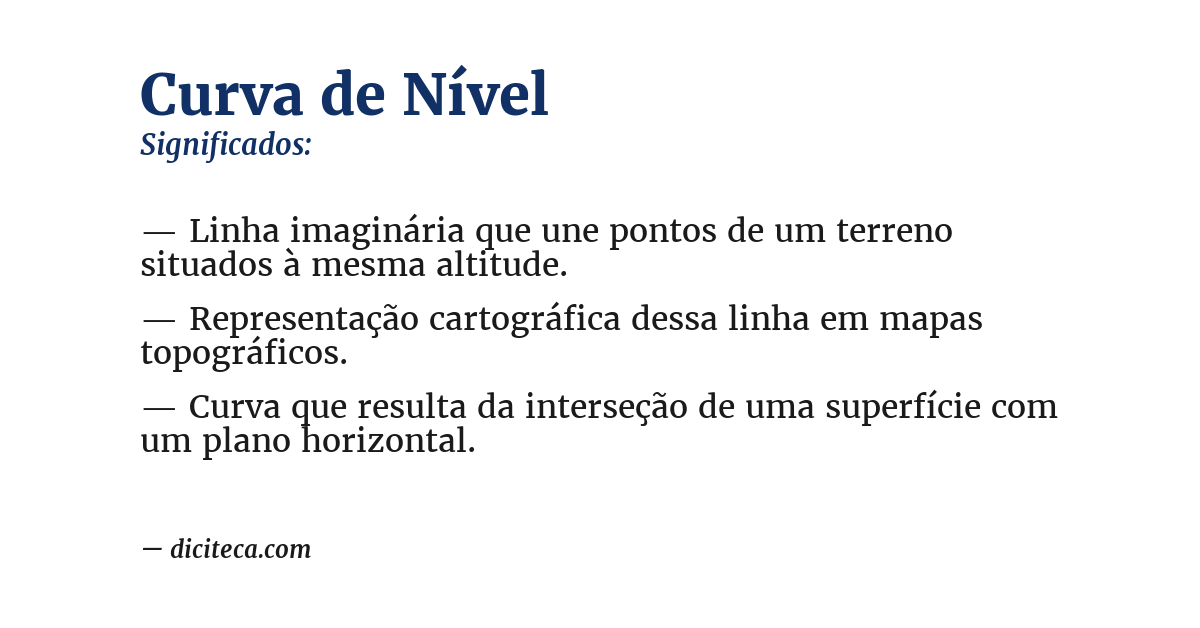 Significado de curva de nível