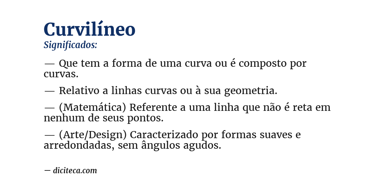 Significado de curvilíneo