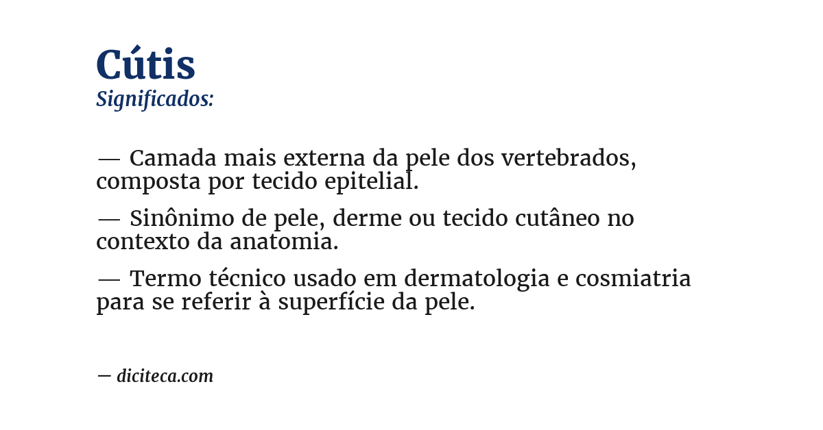 Significado de cútis