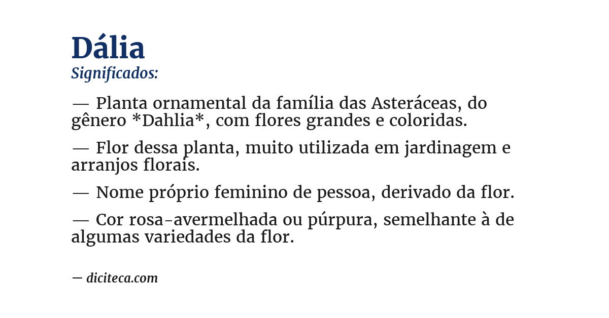 Significado de dália