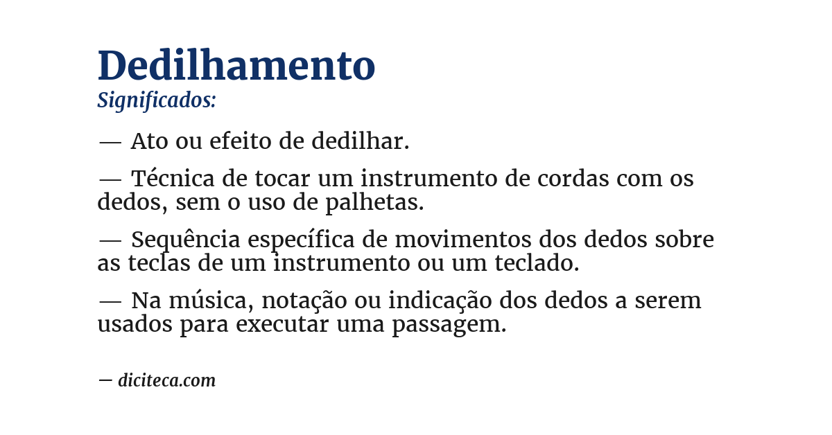 Significado de dedilhamento