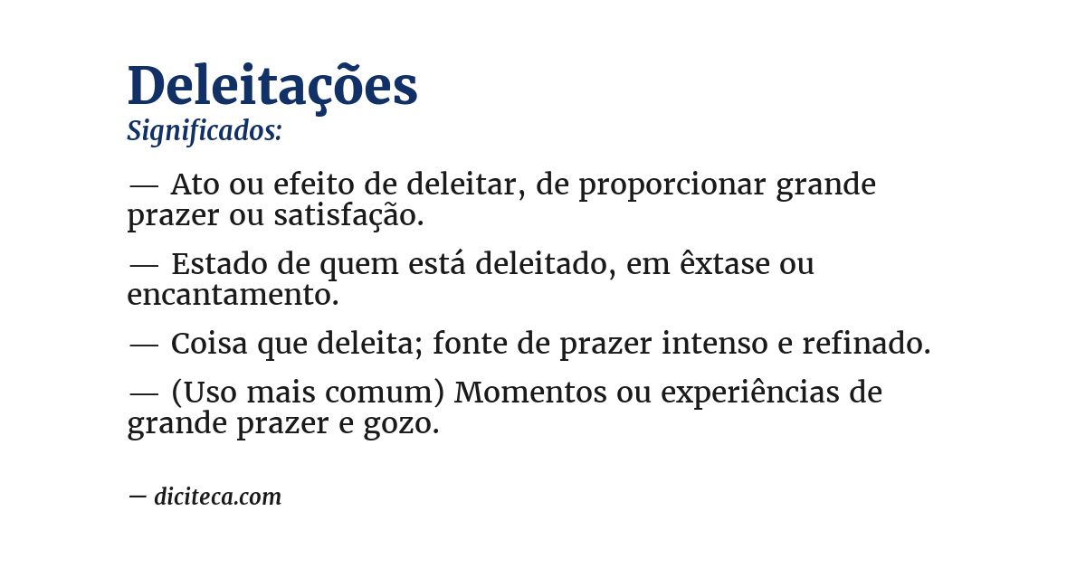 Significado de deleitações