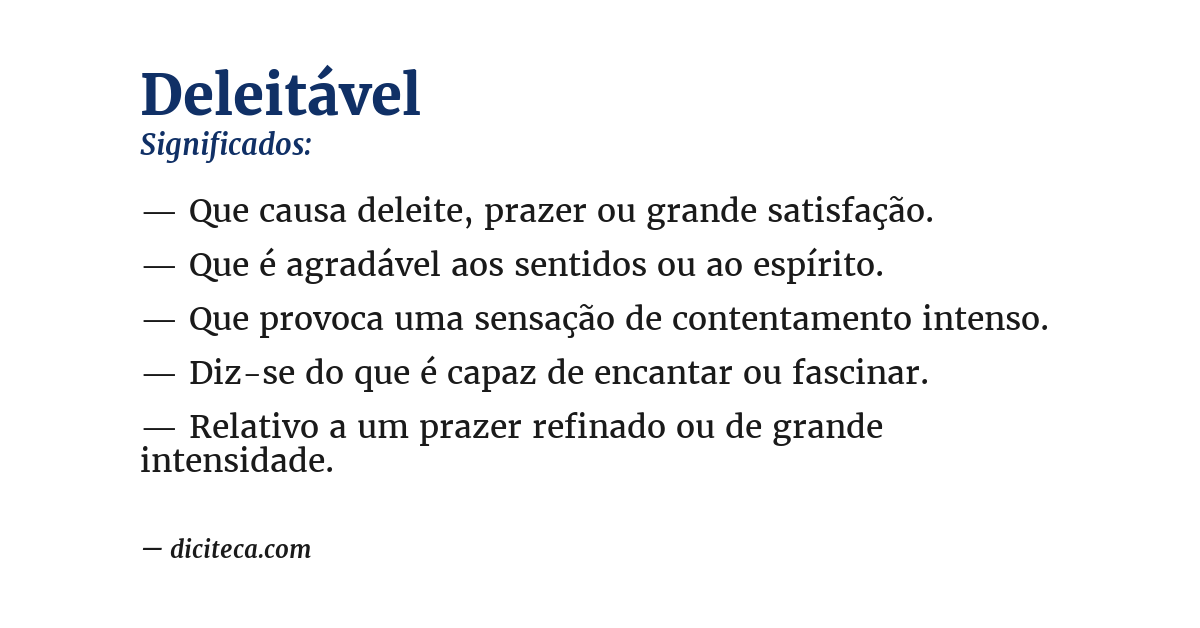 Significado de deleitável