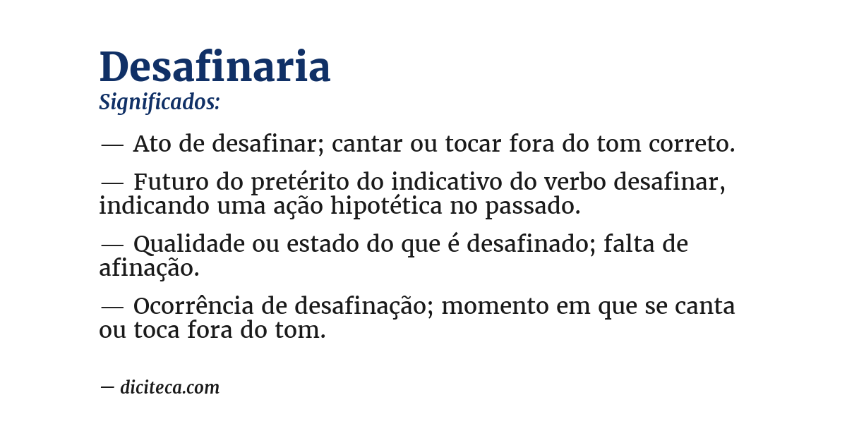 Significado de desafinaria