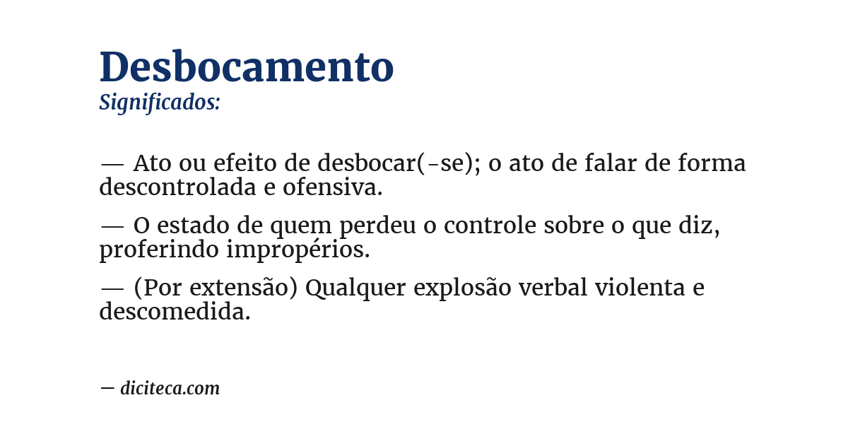 Significado de desbocamento