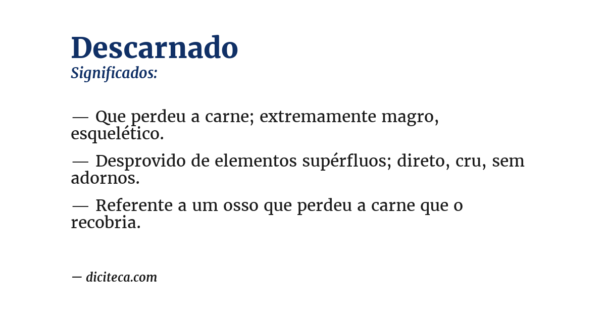 Significado de descarnado